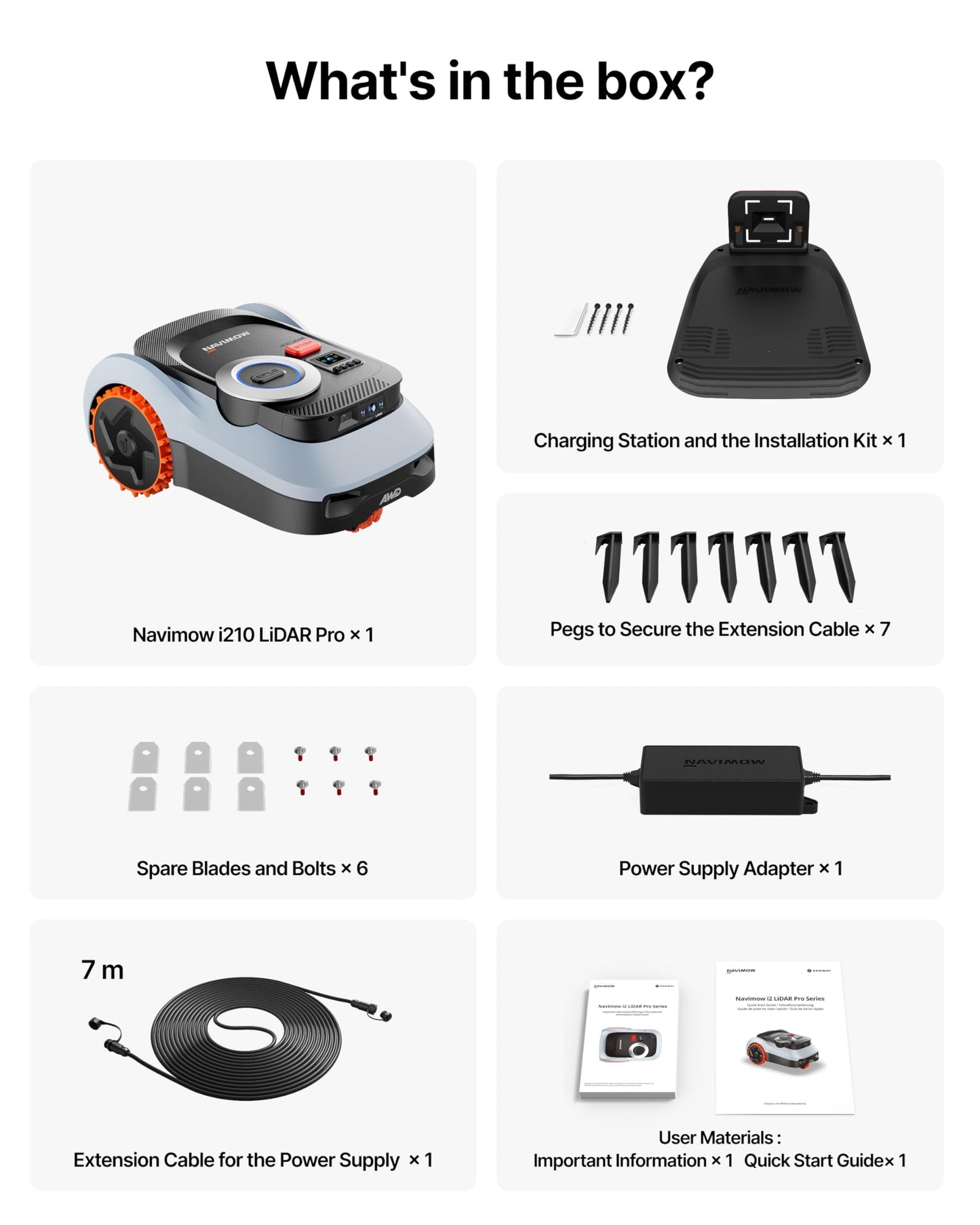 Segway Navimow i210 LiDAR Pro Robotic Lawn Mower with Garage M for 1000 m²