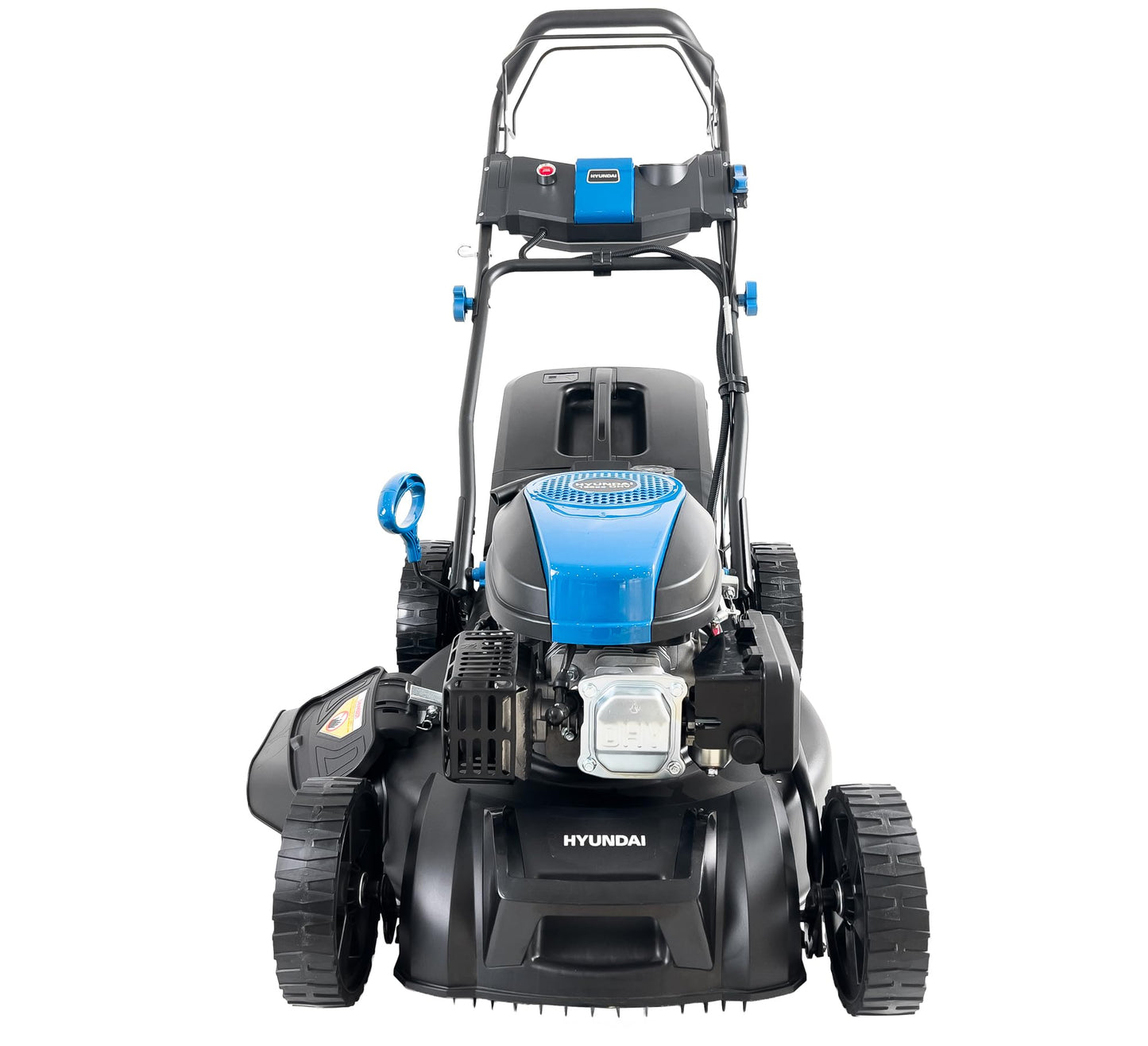 Hyundai 20” 51cm Electric Start Self-Propelled Petrol Lawnmower, 196cc 4-Stroke Engine, 4-in-1 Mulch Bag Side & Rear Discharge, 60L Grass Box, Black Edition
