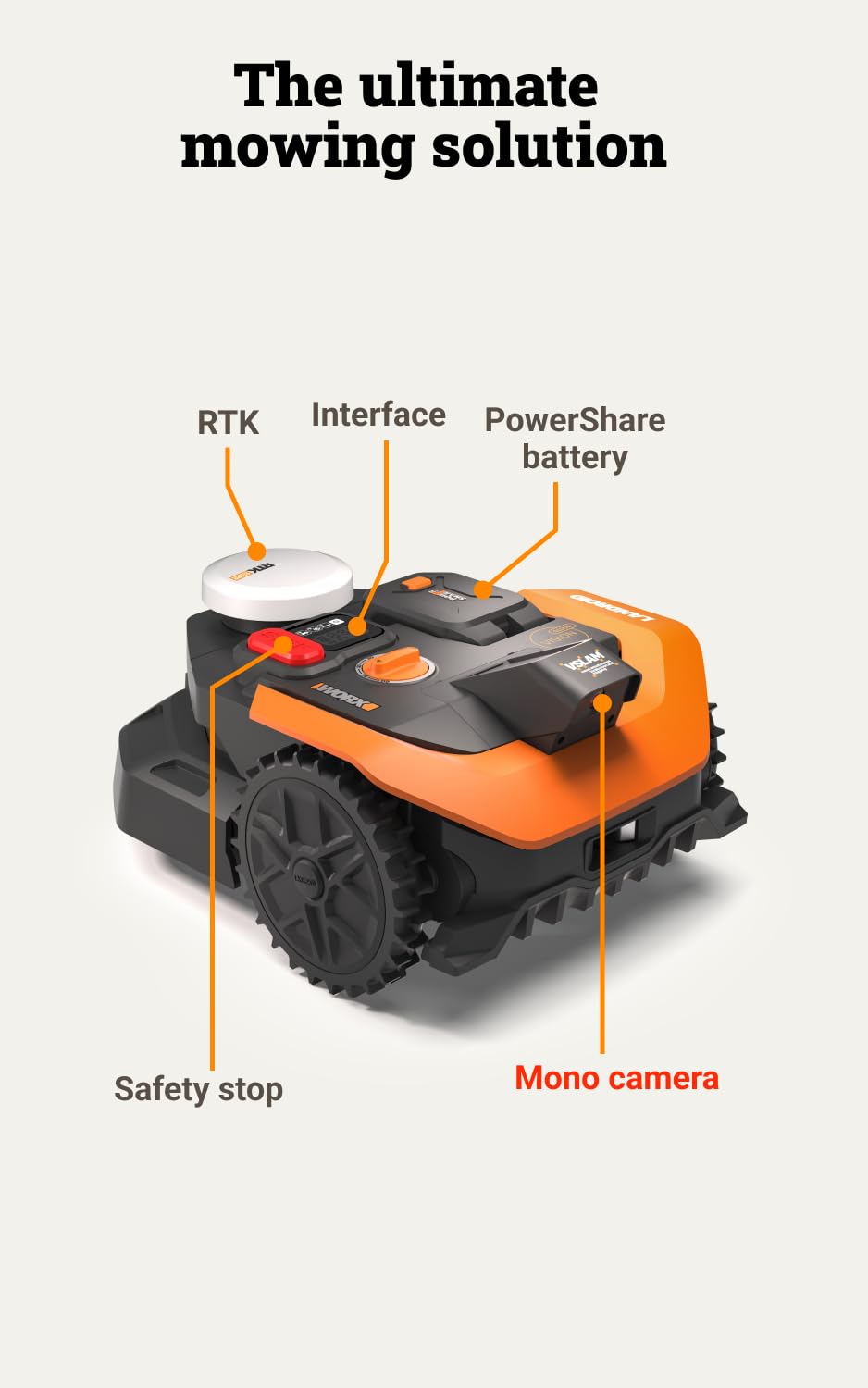 WORX Landroid Vision Cloud WR303E 2WD Robotic Lawn Mower