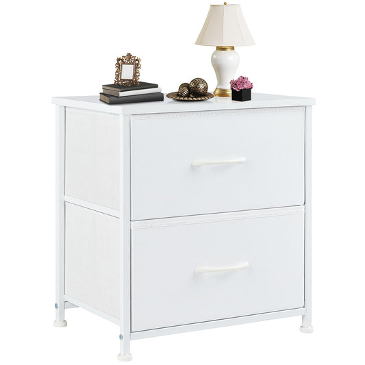 DUMOS Night Stand Small Dresser for Bedroom with 2 Drawers, Bedside Table