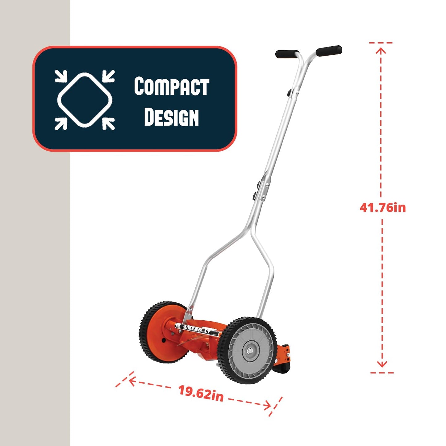 American Lawn Mower 1204-14 14-Inch 4-Blade Push Reel Lawn Mower, Red