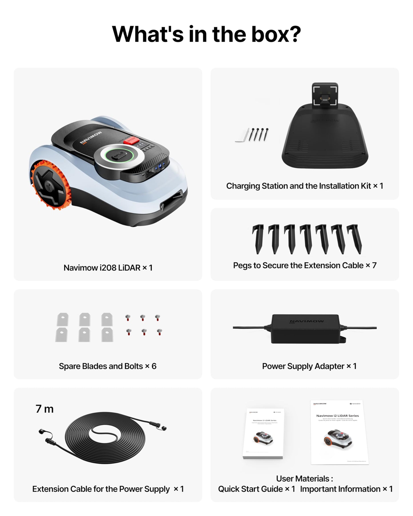 Segway Navimow i208 LiDAR Robotic Lawn Mower, with Garage M, Rec. 800 m²