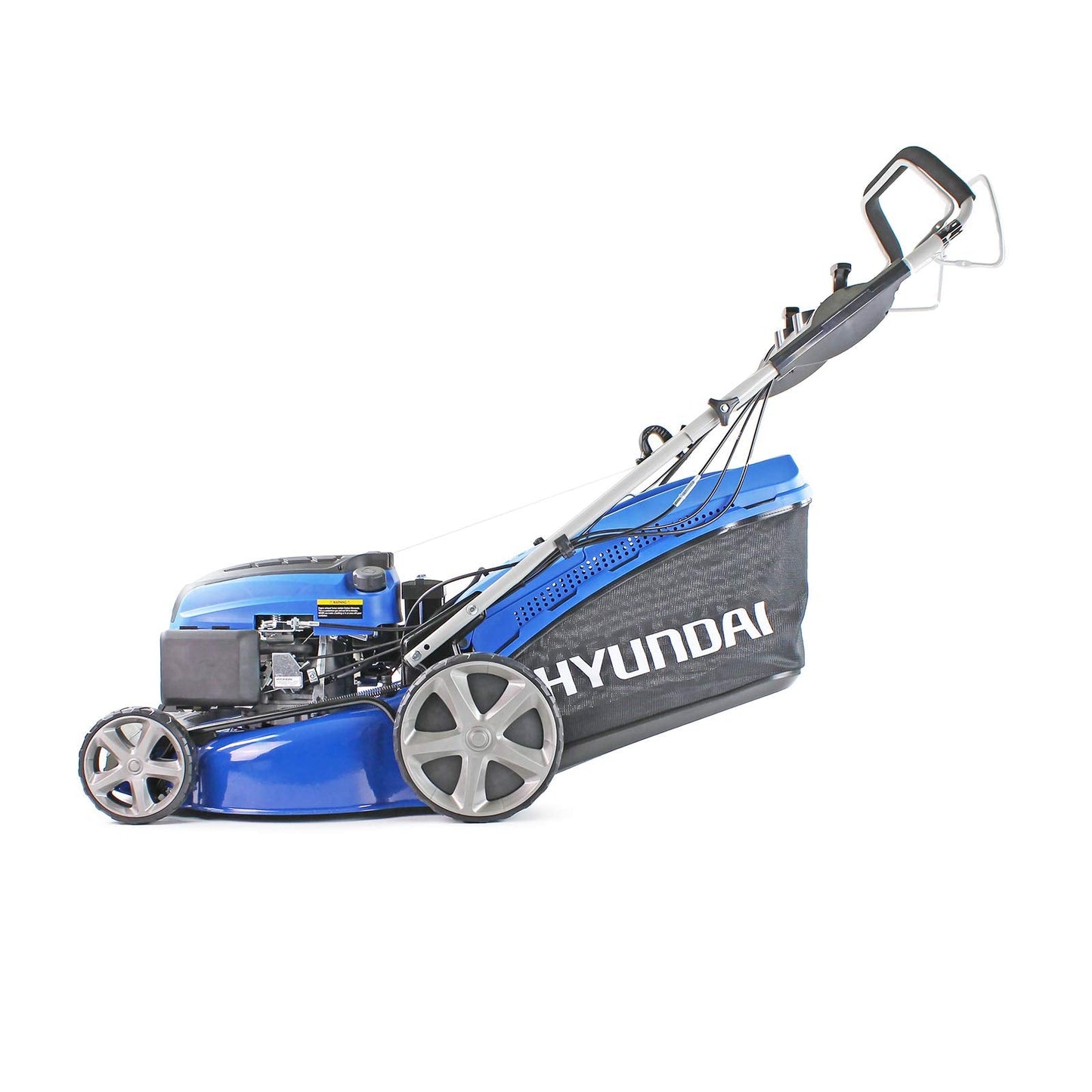 Hyundai 18"/46cm 139cc Electric-start Self-propelled Petrol Lawnmower, 6 Adjustable Cutting Heights, Large 70l Grass Bag, Foldable Handles, 3 Year Warranty