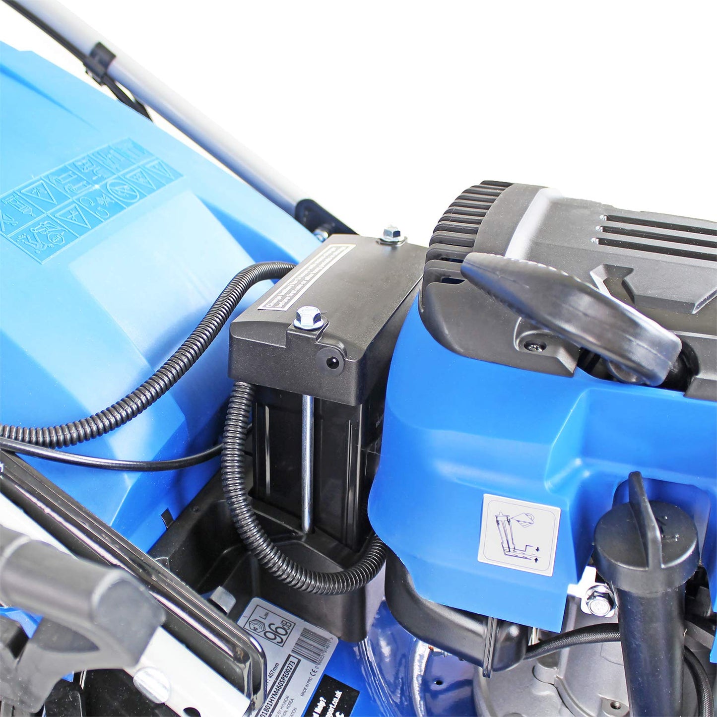 Hyundai 18"/46cm 139cc Electric-start Self-propelled Petrol Lawnmower, 6 Adjustable Cutting Heights, Large 70l Grass Bag, Foldable Handles, 3 Year Warranty