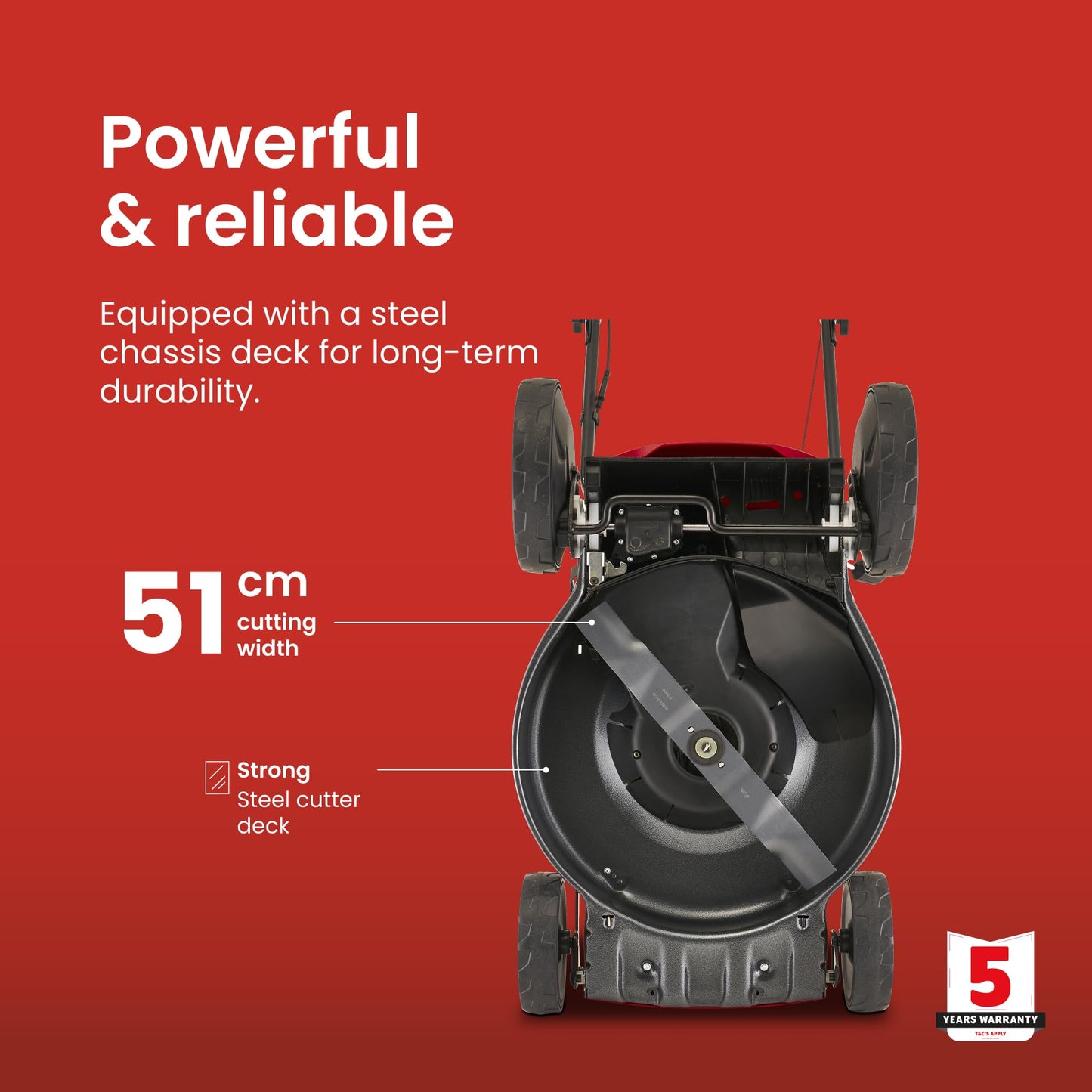 Mountfield Petrol Lawnmower SP53, 166 cc, 51 cm – Self-Propelled, Mulching – Lawns up to 1,800 sqm