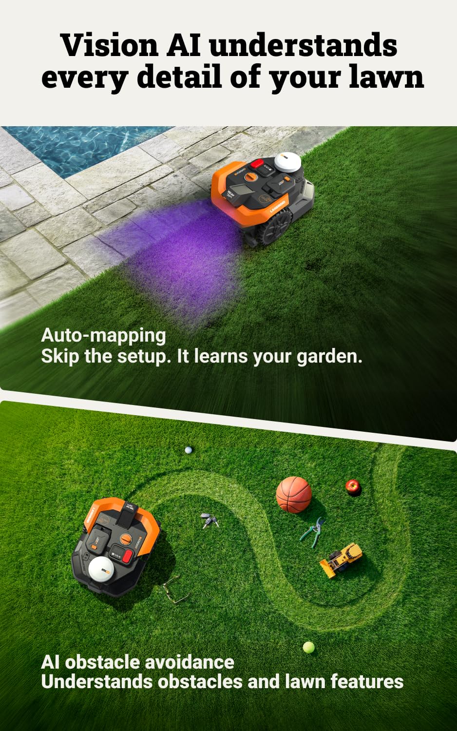 WORX Landroid Vision Cloud WR303E 2WD Robotic Lawn Mower