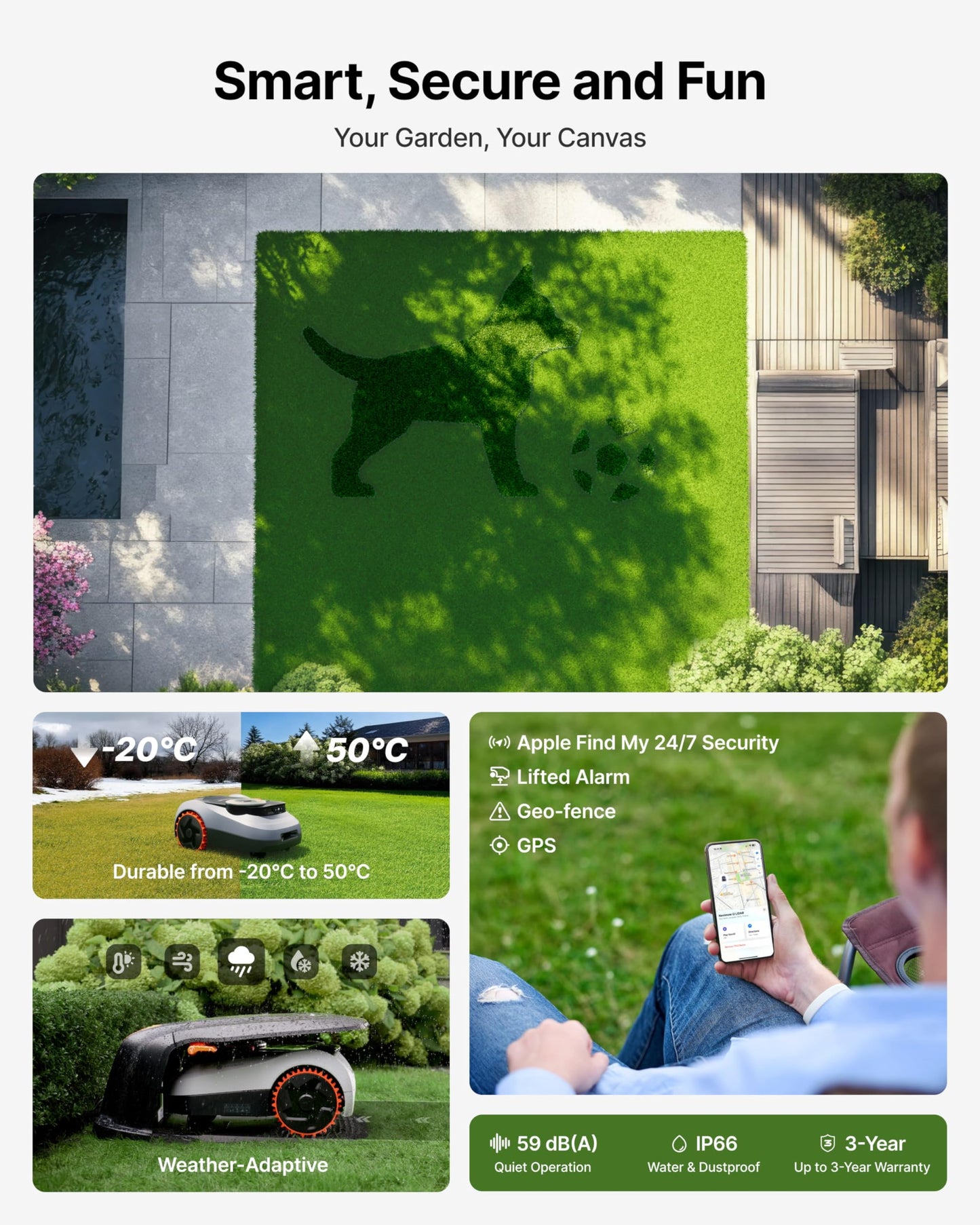 Segway Navimow i208 LiDAR Robotic Lawn Mower, with Garage M, Rec. 800 m²