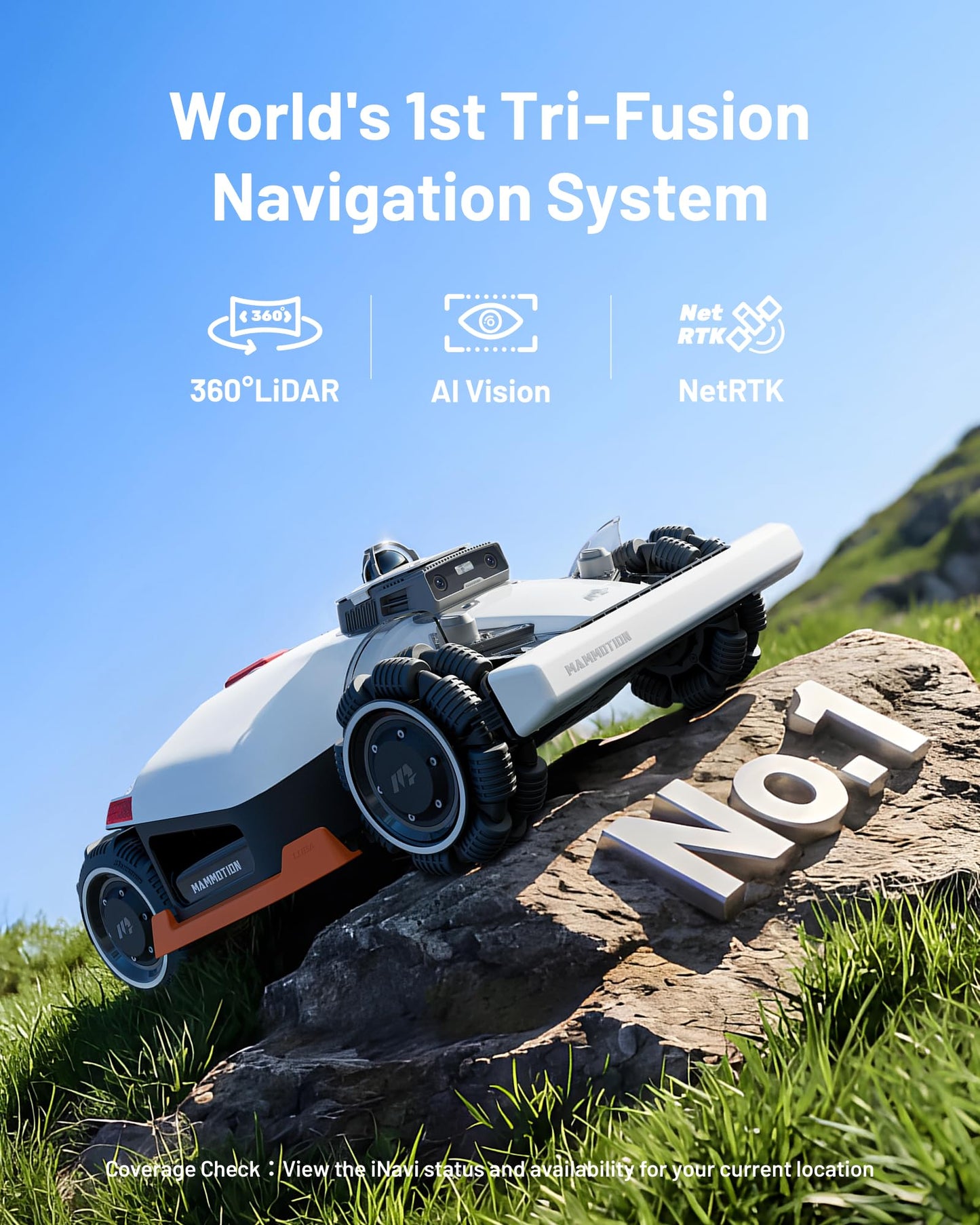 MAMMOTION LUBA 3 AWD 3000 Robotic Lawnmower without Boundary
