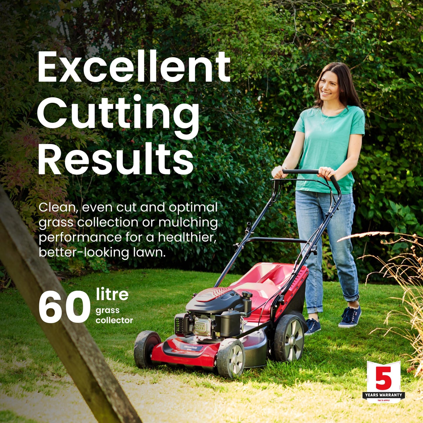 Mountfield Petrol Lawnmower SP53, 166 cc, 51 cm – Self-Propelled, Mulching – Lawns up to 1,800 sqm