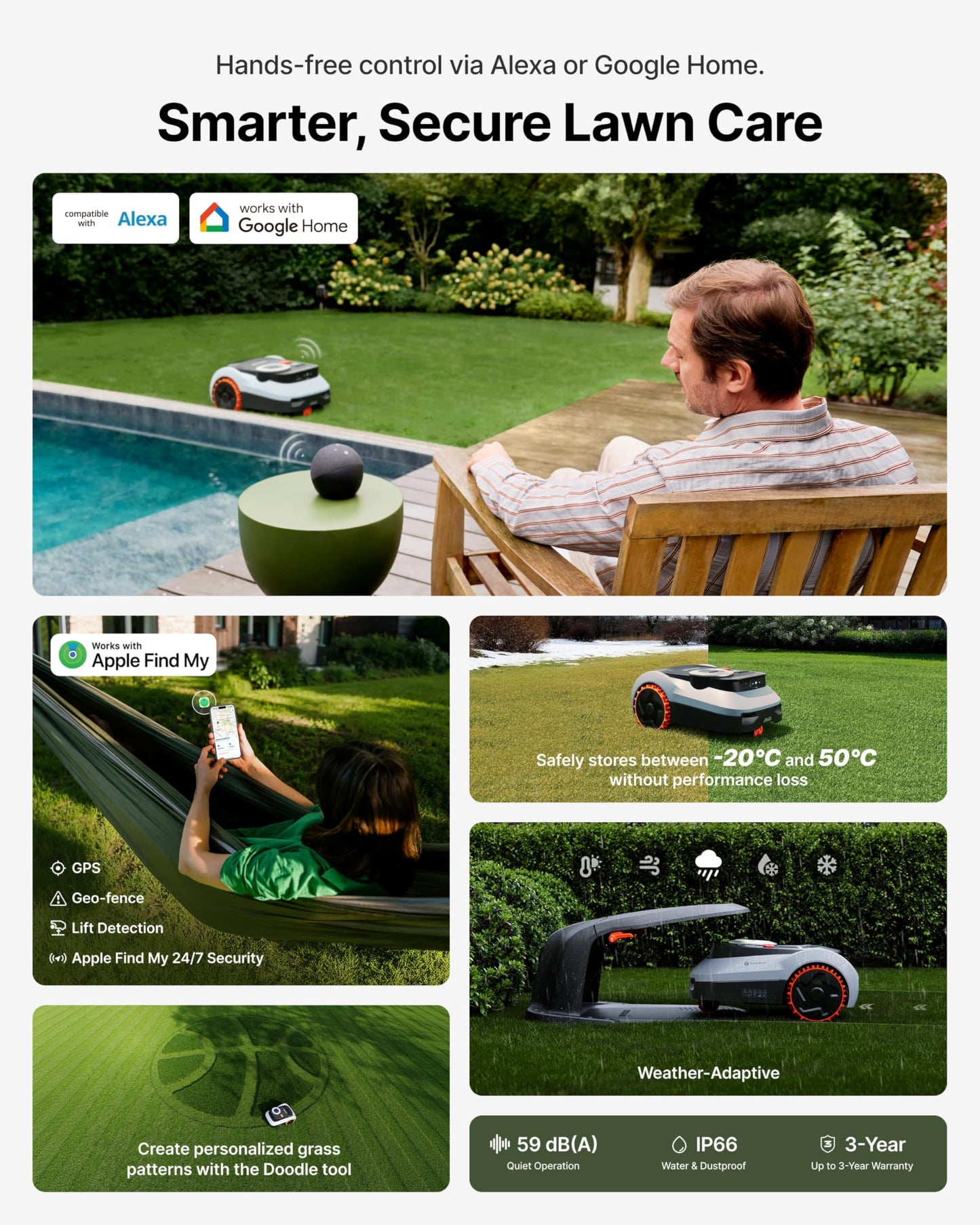 Segway Navimow i210 LiDAR Pro Robotic Lawn Mower with Garage M for 1000 m²