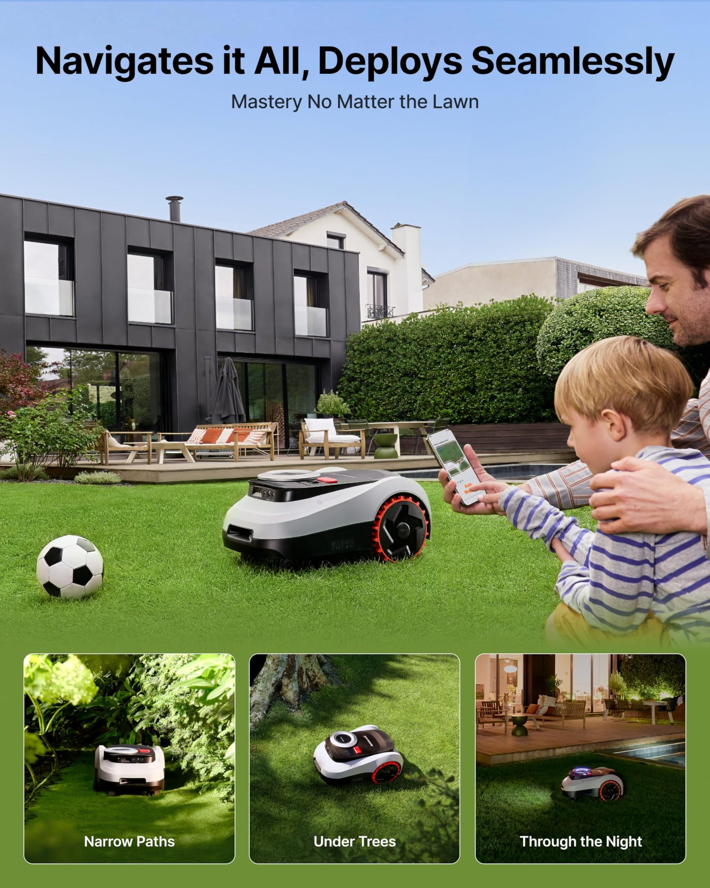 Segway Navimow i208 LiDAR Robotic Lawn Mower, with Garage M, Rec. 800 m²