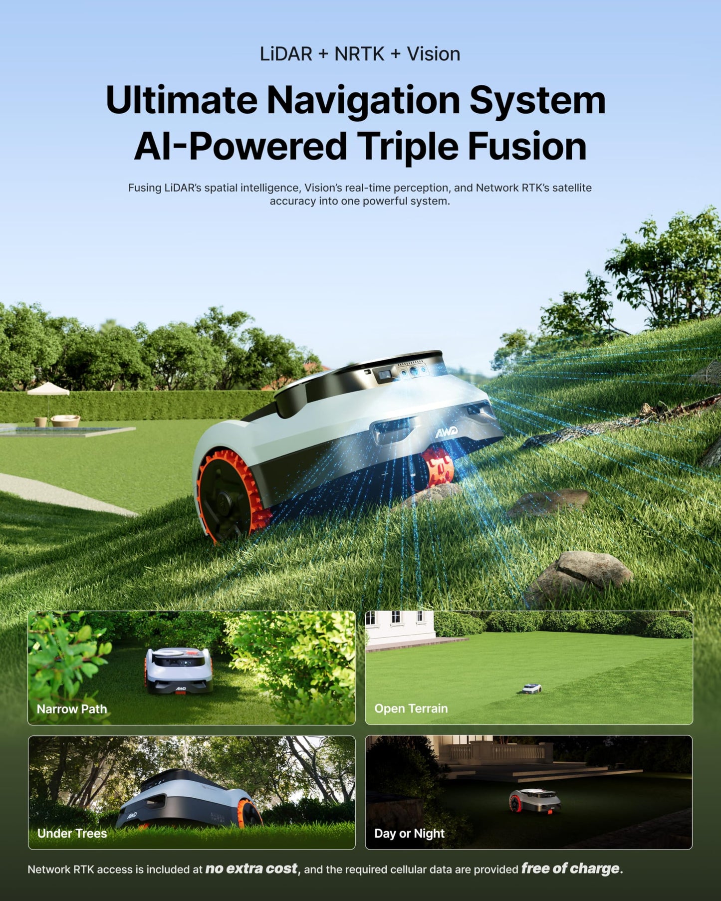 Segway Navimow i210 LiDAR Pro Robotic Lawn Mower with Garage M for 1000 m²