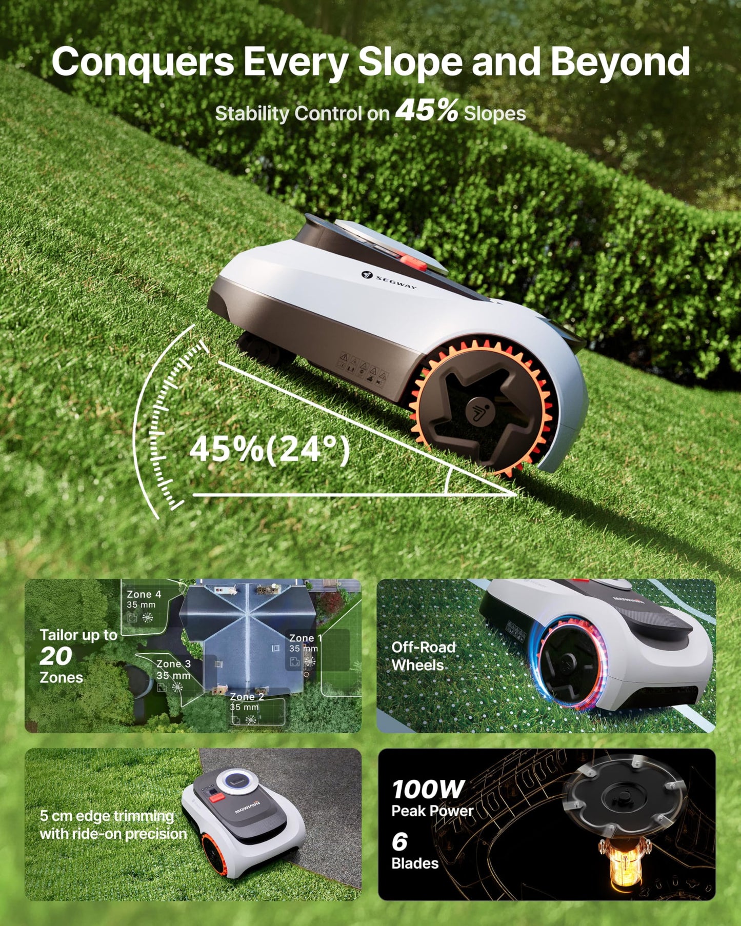 Segway Navimow i208 LiDAR Robotic Lawn Mower, with Garage M, Rec. 800 m²